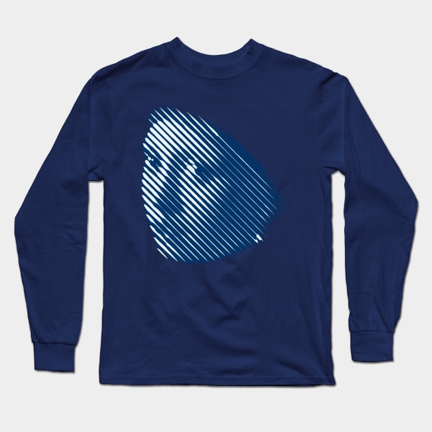 Girl with Pearl Earring in Diagonal Blue Stripes Long Sleeve T-Shirt by scotch